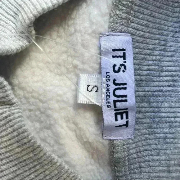 It’s Juliet Los Angeles women’s gray cropped extreme hem size small NWT fleece - Picture 8 of 10